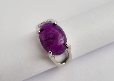 PIERŚCIONEK Z NATURALNYM KAMIENIEM AMETYST