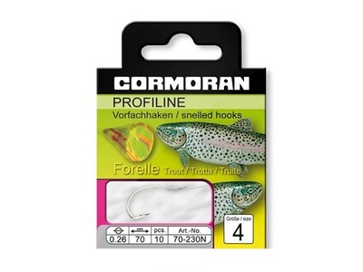 Haczyki Cormoran z przyponem - Trout N - 0,26mm ro