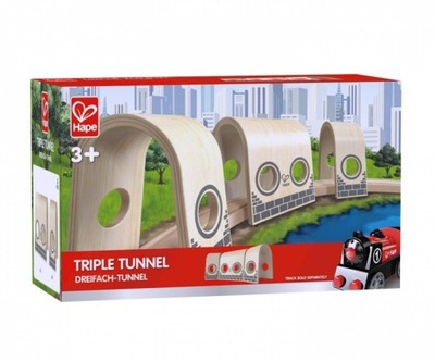 HAPE TRAIN DREWNIANA KOLEJKA POTRÓJNY TUNEL 3+