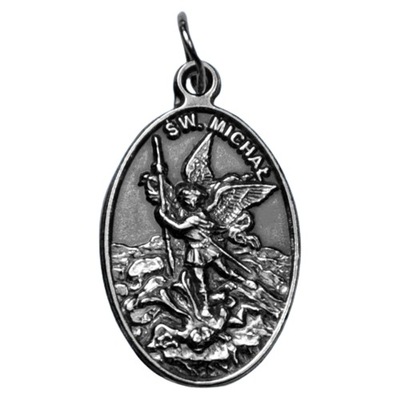 Medalik srebrny św. Michał Archanioł/Anioł Stróż