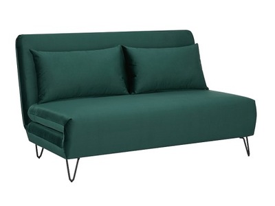 Sofa rozkładana kanapa zielona velvet ZENIA