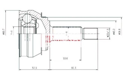 Kamoka шарнир приводной zew. skoda felicia 94-01 фото №1