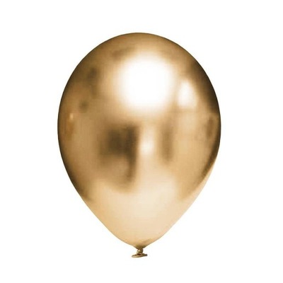 Balony lateksowe Chrome Glossy Shiny złoty, 30cm, 50 szt.