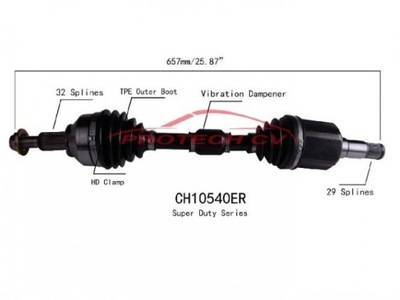 Приводной вал приводная - передняя, левая dodge avenger 2011-2014 - 2.4l фото №1