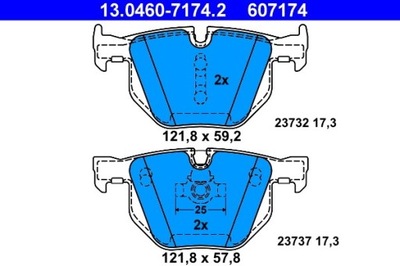 КОЛОДКИ ТОРМОЗНЫЕ BMW ЗАД E60/61 03- 13.0460-7174.2