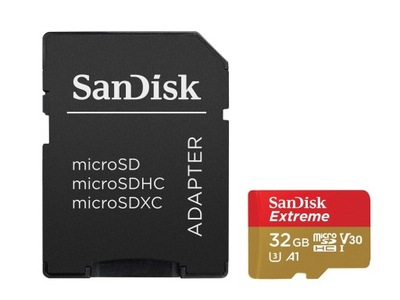 Karta pamięci SanDisk Extreme SDSQXAF-032G-GN6AA 32GB Class U3 Adapter