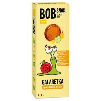 Galaretka owocowa Bob Snail jabłko-gruszka-cytryna bez dodatku cukru 27g