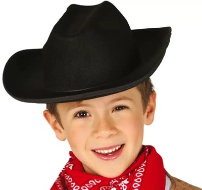 Czarny dziecięcy kapelusz kowboja