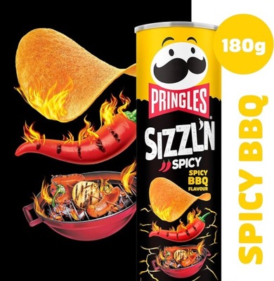 PRINGLES CHIPSY SIZZL'N SPICY BBQ 180 G DE