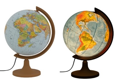 Globus polityczno-fizyczny 320 mm podświetlany kartonowe opk + aplikacja