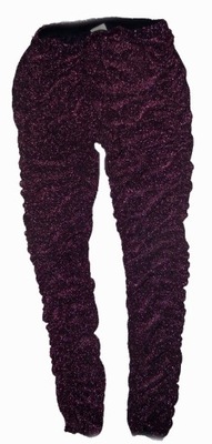 ZARA Girls brokatowe marszczone legginsy 164/13-14