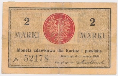 3504. Kartuzy, 2 marki 1920 st.5++