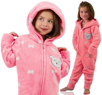 PIŻAMA CIEPŁY KOMBINEZON KAPTUR ONESIE PAJAC 116