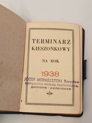 Kalendarzyk kieszonkowy 1938 r. SANOK