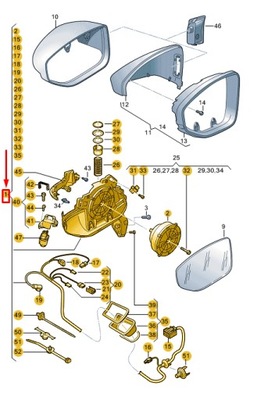Audi e-tron gt передняя часть правый сторона wing mirror lhd 4j38574109b9 фото №1