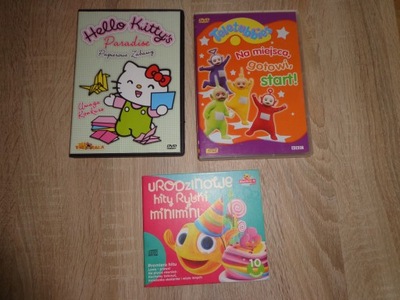 PŁYTY DVD DLA DZIECI ZESTAW 3 SZTUK HELLO KITTY, TELETUBISIE