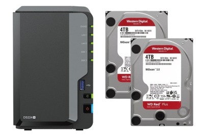 Synology DS224+ Plus DDR4 10GB + 2x 4TB WD Red