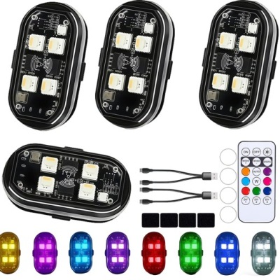 4 szt ламп 8 кольорів універсальних do drona roweru motocykla usb фото №1