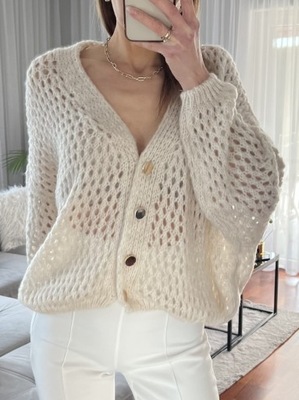 Cardigan sweter Lou beżowy