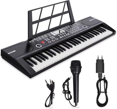 Keyboard Glxertvz pianino cyfrowe – 61 klawiszy plus mikrofon