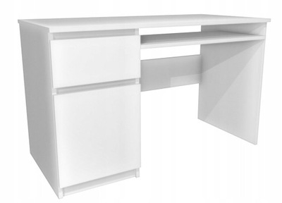 Biurko białe, białe fronty 100x50 cm, KOMA II