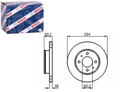 DISCOS DE FRENADO 2SZT. PARTE DELANTERA HYUNDAI ATOS 1.0 1.1 02.98-12.10 BOSCH  