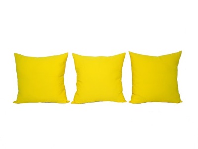 poduszki dekoracyjne żółte 3 sztuki