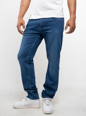 SPODNIE JEANS MĘSKIE REGULAR MODNE Niebieskie 33