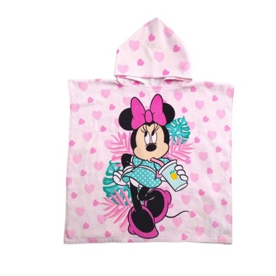 PONCHO ponczo ręcznik z kapturem MYSZKA MINNIE 60x60