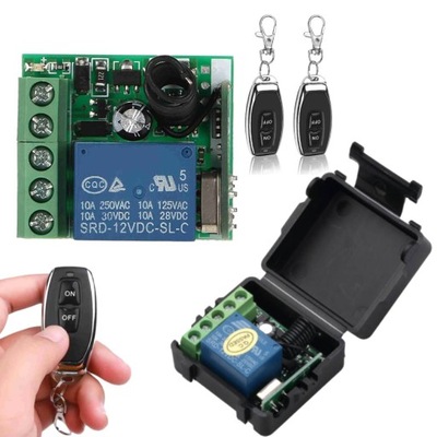 TÁVIRÁNYÍTÓ 230V KAPCSOLÓ 2 RÁDIÓS TÁVIRÁNYÍTÓ DC12V 433MHZ