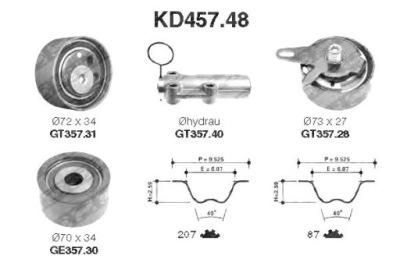 Snr kd457.48 набор ремень распределительного вала фото №1
