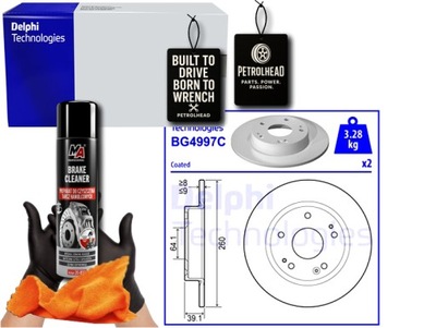 DISQUES DE FREIN 2 PIÈCES HONDA ARRIÈRE 02 2017> DELPHI #PETROLHEAD PRO+ KIT2 - milautoparts.fr