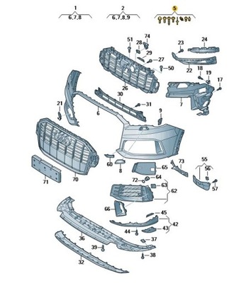 KOMPLEKTAS ELEMENTOW MOCUJACYCH BUFERIS PRIEK. AUDI Q7 