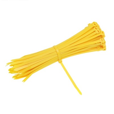 OPASKI ZACISKOWE 400X7,6MM - ŻÓŁTE PLASTIKOWE, 100SZT/OPAKOWANIE, TRYTYTKI