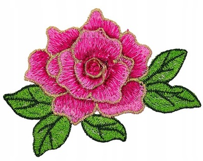 Naszywka KWIAT róża różowy APLIKACJA duża Kwiatek