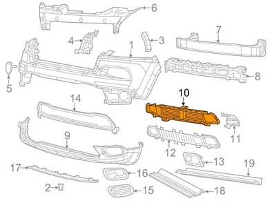 REJILLA DE RADIADOR DE PARAGOLPES JEEP CHEROKEE KL 14- 68164480AC  