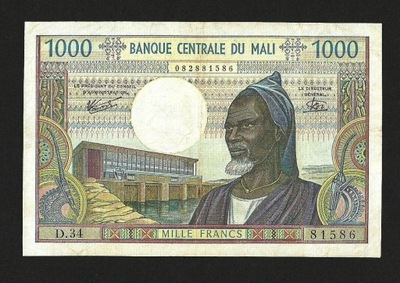 MALI 1000 FRANKÓW 1970 P-13e St. 3+ RZADKI