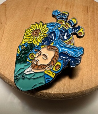 Pin przypinka Vincent van Gogh Słoneczniki Anatomiczne Serce