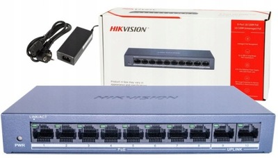 SWITCH PoE HIKVISION 8x POE 2x LAN 100Mps DO CCTV