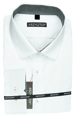 KRZYSZTOF koszula biała XL 43-44 164/170 dł. WZ0521K