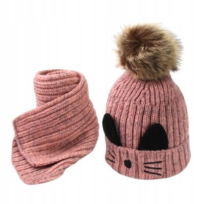 czapki zimowe dla chłopców i dziewczynek - Różowy