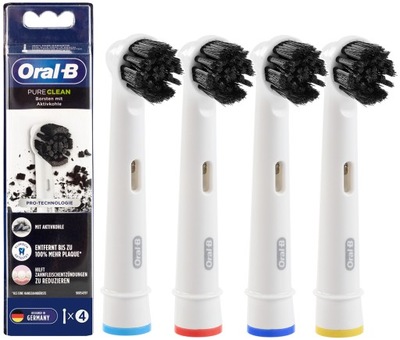 KOŃCÓWKI ORAL-B PURE CLEAN AKTYWNY WĘGIEL x 4