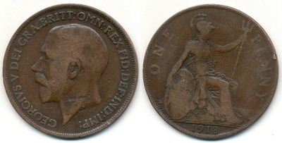 Anglia 1 Penny - 1918r ... Monety