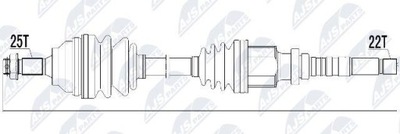 SEMI-EJE DE ACCIONAMIENTO CITROEN BERLINGO 1.1,1.4 96-, XSARA  