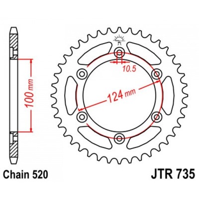 ЗУБЧАТКА ЗАДНЯЯ JT 41-ZĘBÓW MONSTER 600 1994-2001