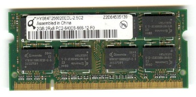 OKAZJA DDR2 Qimonda 2GB 2Rx8 PC2-6400S-666-12-F0