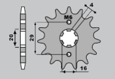 JR ENGRANAJE PARTE DELANTERA 425 13 SUZUKI TS 125R/X '90-'96 (JTF425.13)  