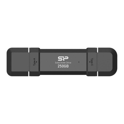 SILICON POWER DS72 250GB USB-A USB-C 1050/850 MB/s Czarny dysk zewnętrzny S