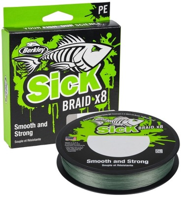 Plecionka Berkley Sick 8X Green 0,19mm / 150m