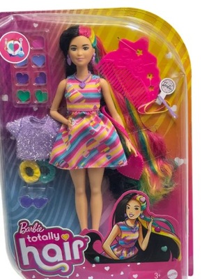 BARBIE TOTALLY HAIR LALKA Z DŁUGIMI WŁOSAMI MODOWE AKCESORIA HCM90